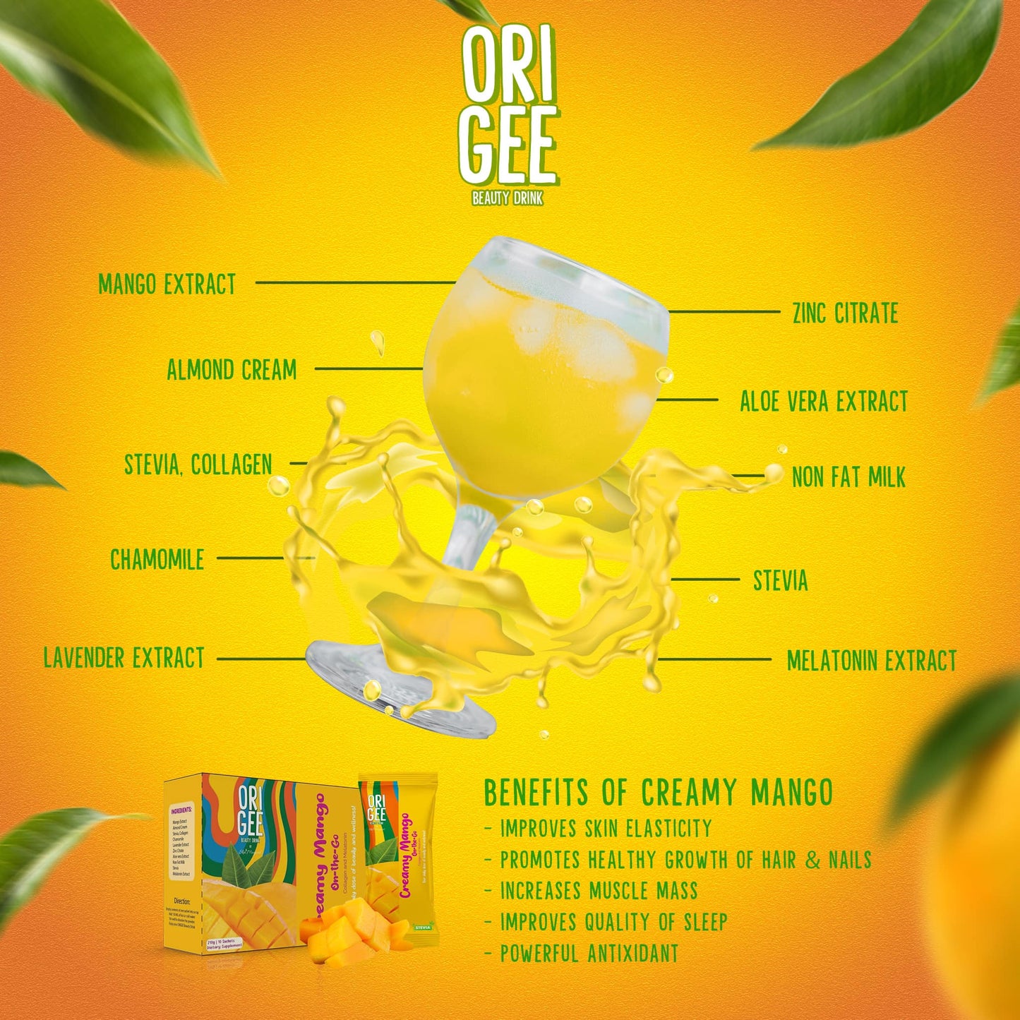 Creamy Mango On-the-Go -  Collagen and Melatonin